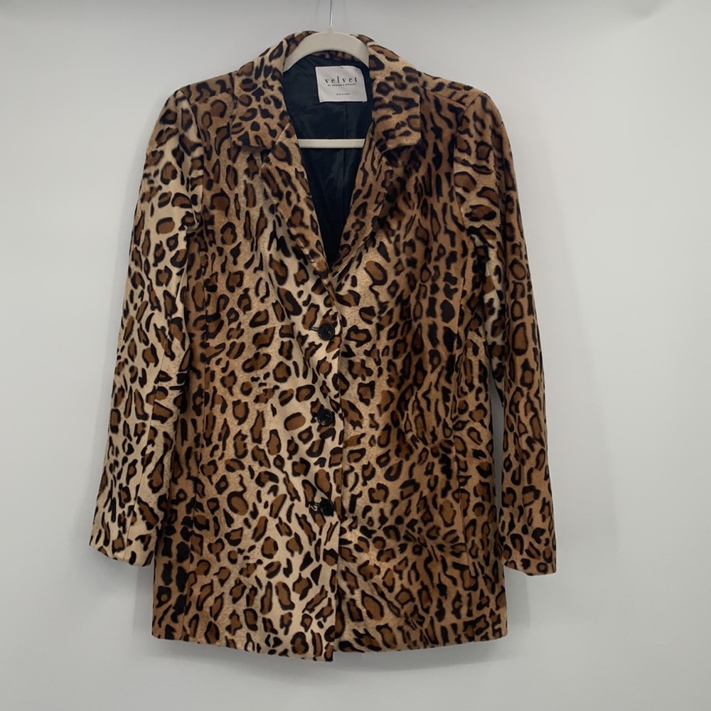 Velvet by Graham & Spencer Leopard Blazer Size XS